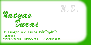 matyas durai business card